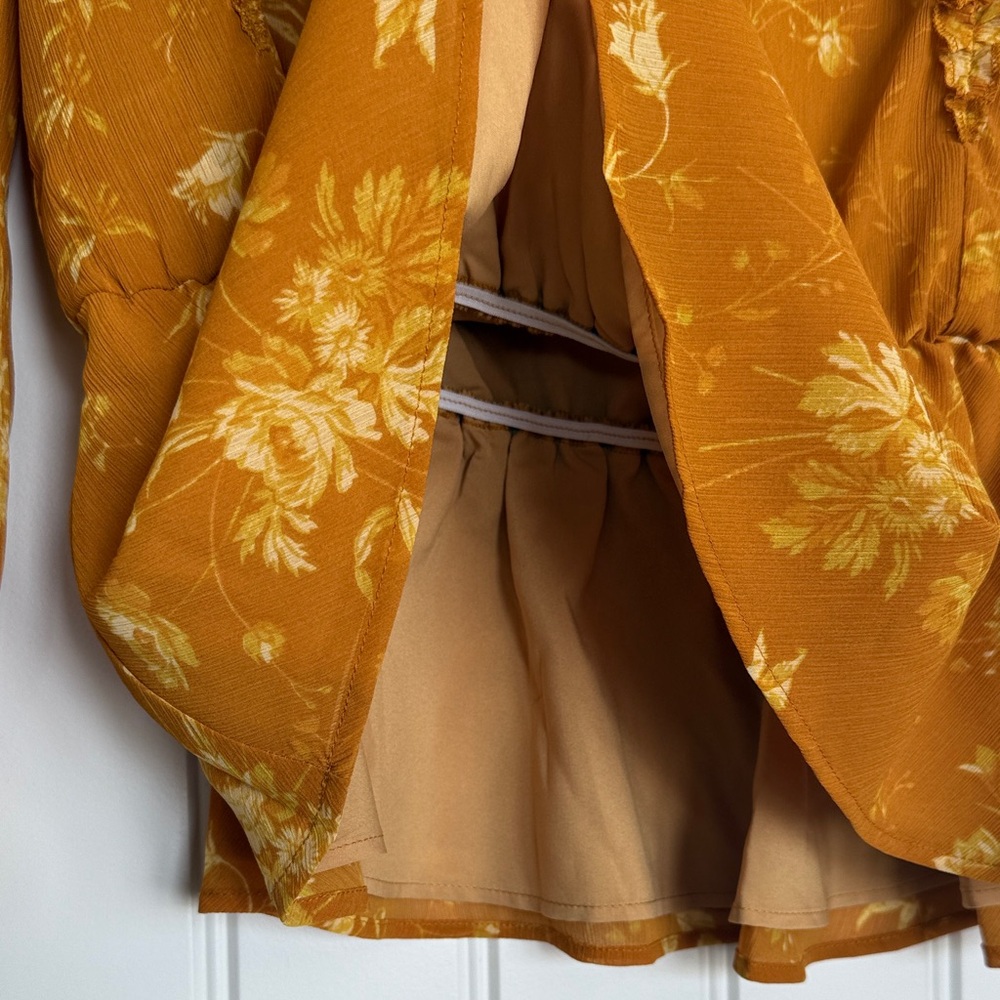 Madewell Floral Ruffle Peplum Blouse XXS NWT - Picture 10 of 15